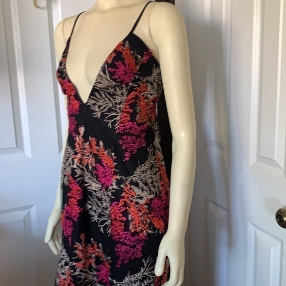 𝅺EUC Stunning Jay Godfrey Cocktail Dress Gown Flor Shimmer Print Size 12 - Picture 5 of 11